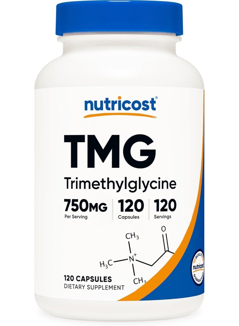Nutricost, TMG, 750 mg, 120 Capsules - Image 1